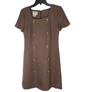 Vintage Talbots Dress A-Line Double Breasted, Classic Shift Dress Size Petite 4P